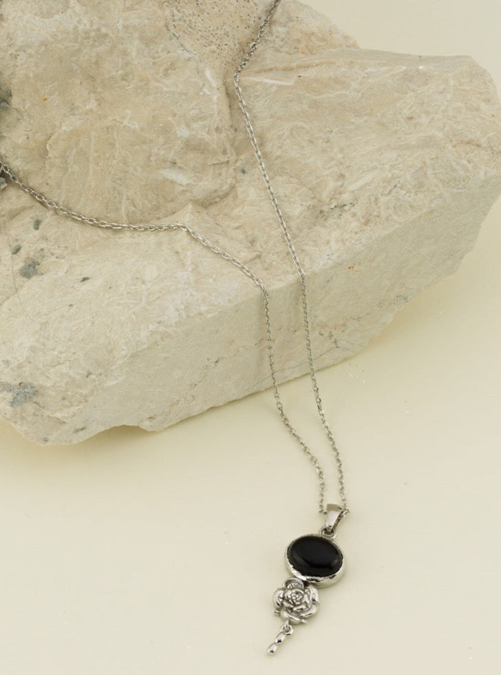MYSTICA BLACK GÜMÜŞ KOLYE