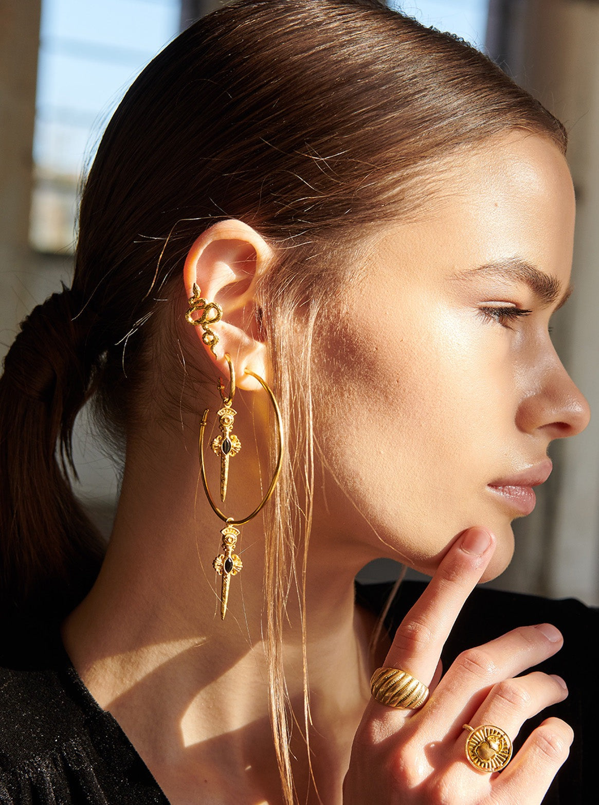 Bodhita Naga Altın Earcuff