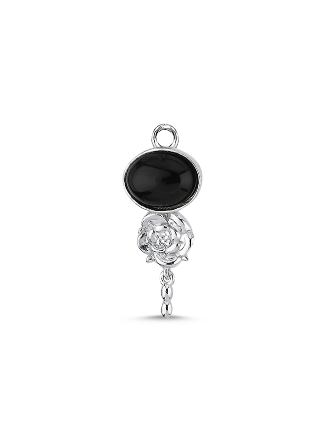 MYSTICA BLACK GÜMÜŞ KÜPE UCU
