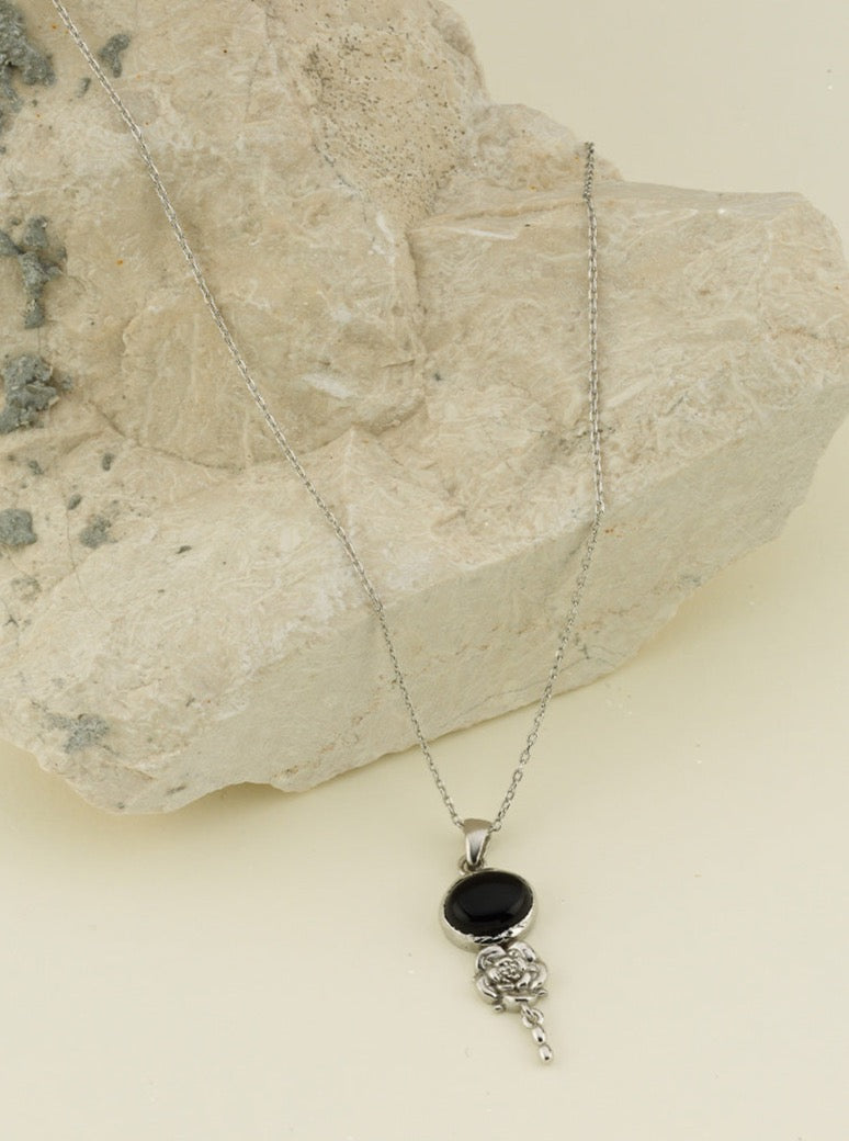 Bodhita - MYSTICA BLACK SILVER NECKLACE