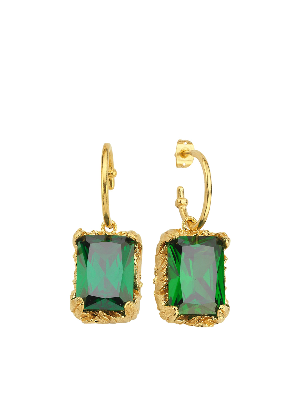 Bodhita - GRANDE EMERALD HOOP KÜPE