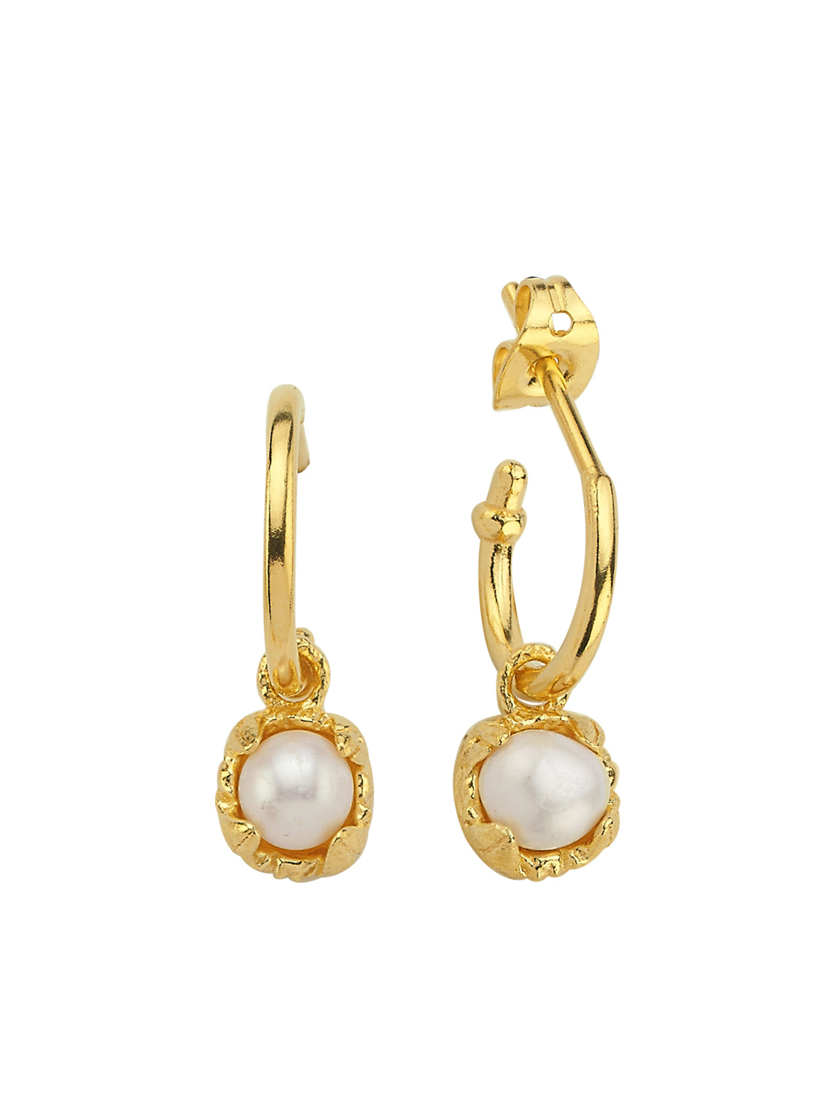 Bodhita - PEARL HOOP EARRINGS