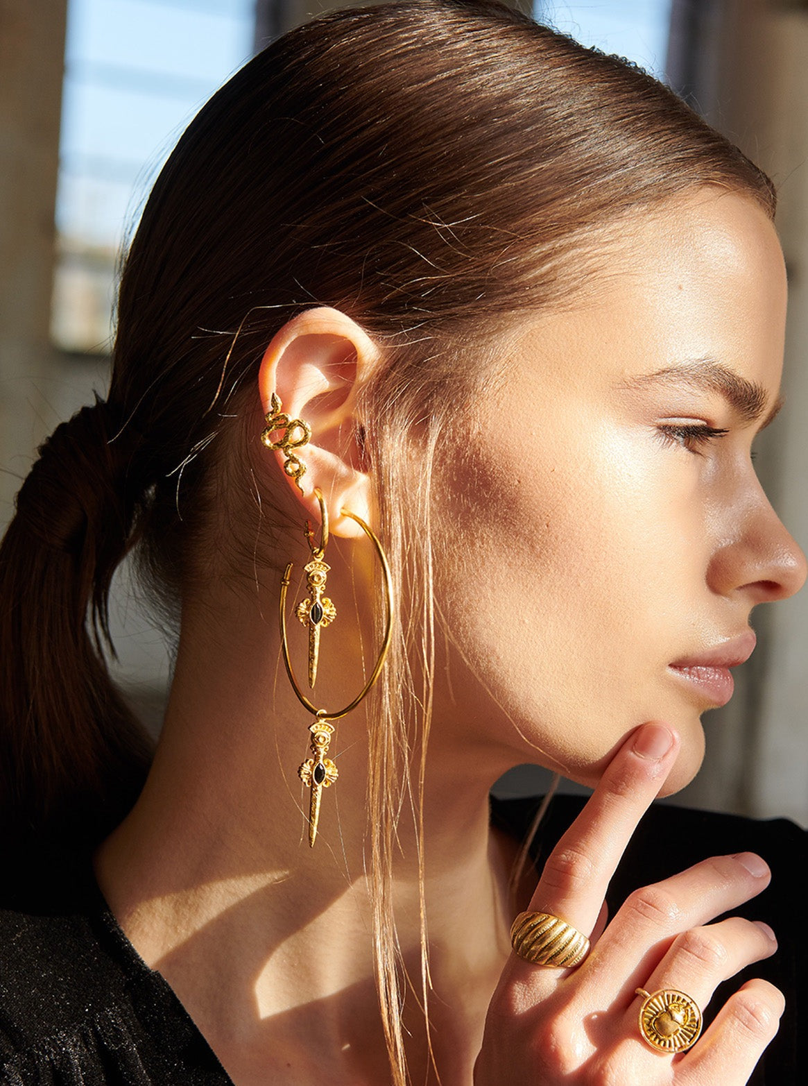 Bodhita - ESPADA EARRINGS-GRANDE HOOP
