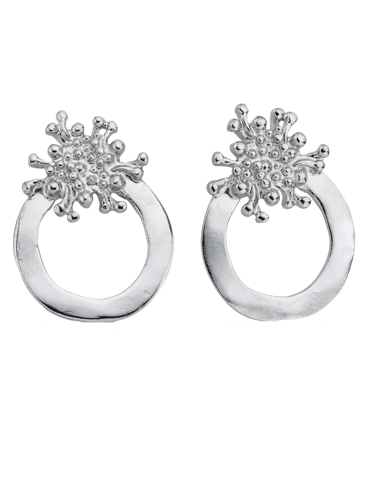 Bodhita - LAVA CIRCLE SILVER EARRINGS