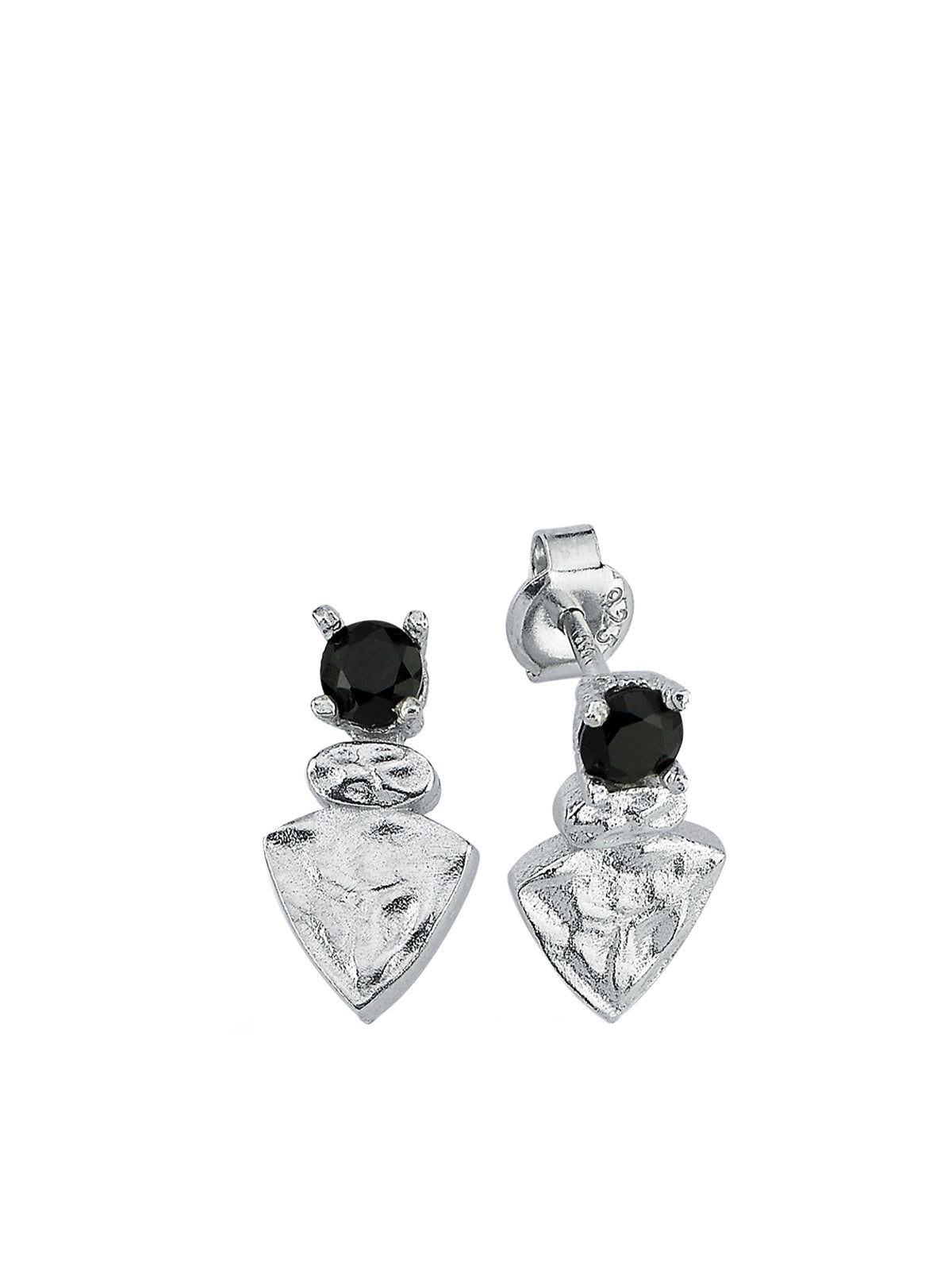 Bodhita - NADIA BLACK SILVER STUD EARRINGS