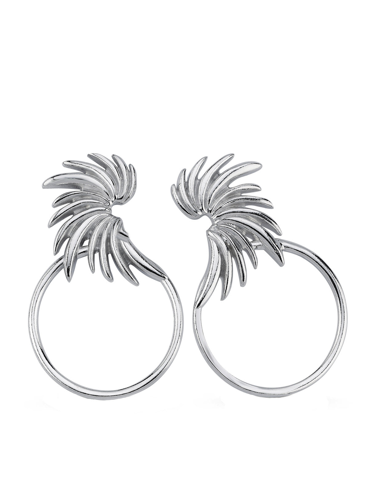 Bodhita - VINGE CIRCLE PIN SILVER EARRINGS