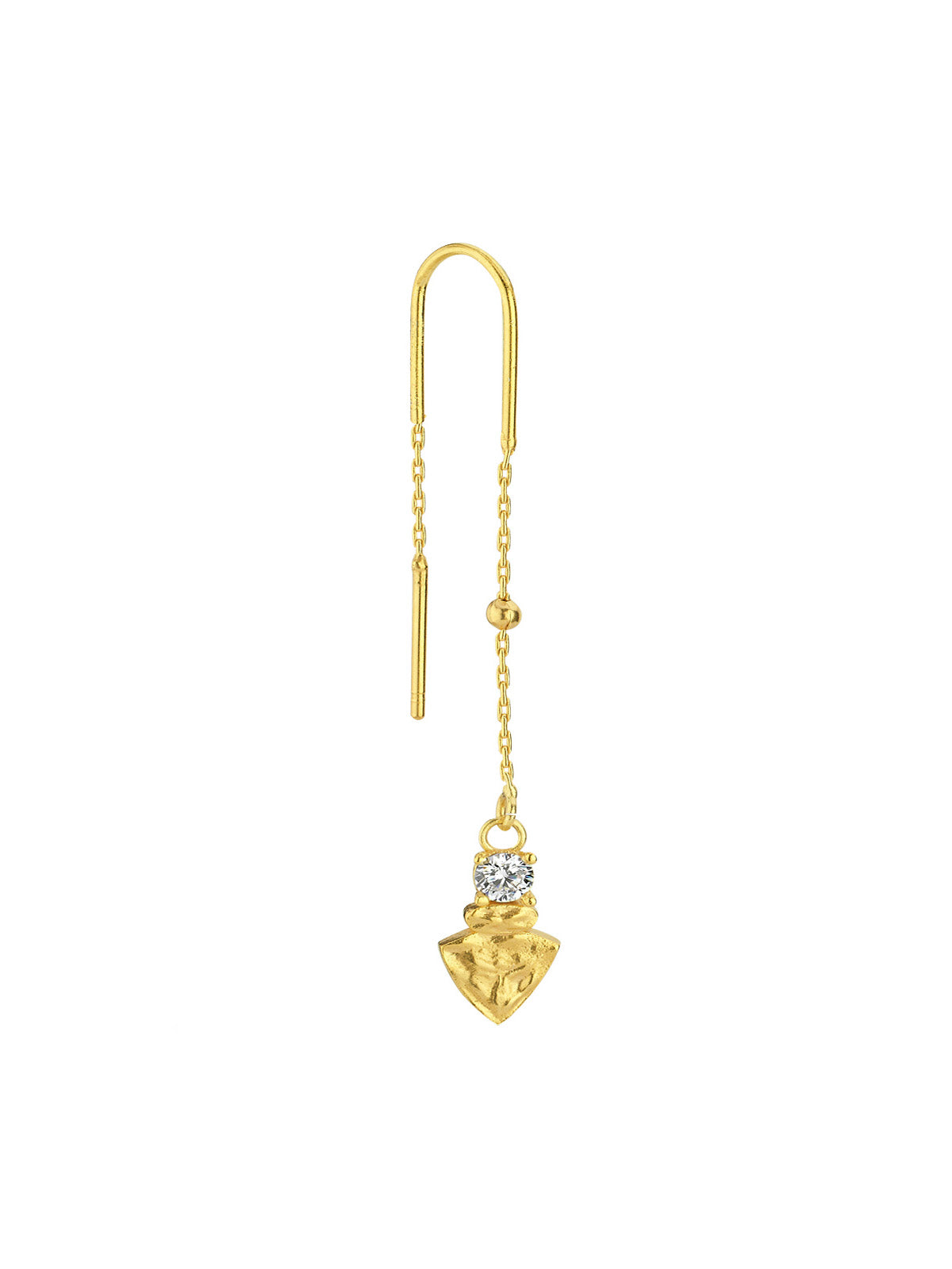 Bodhita - NADIA WHITE THREADER EARRINGS