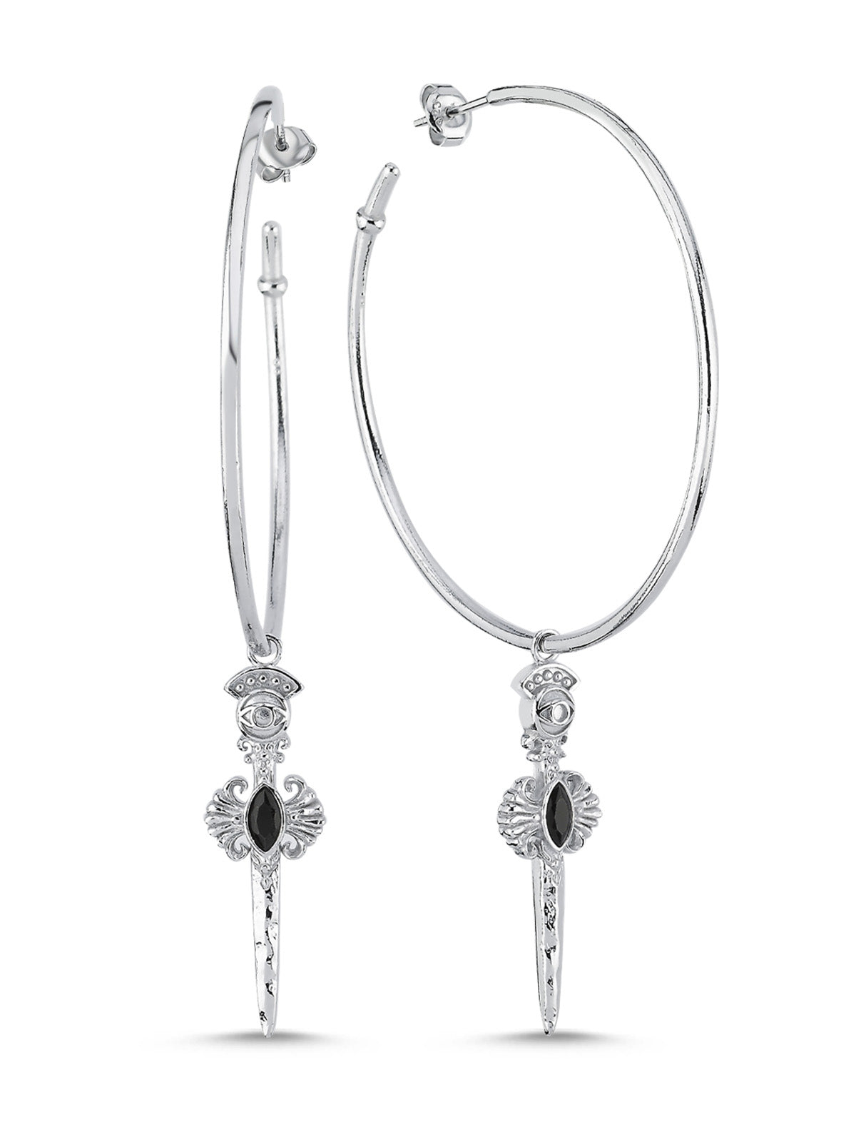 Bodhita - ESPADA EARRINGS SILVER-GRANDE HOOP