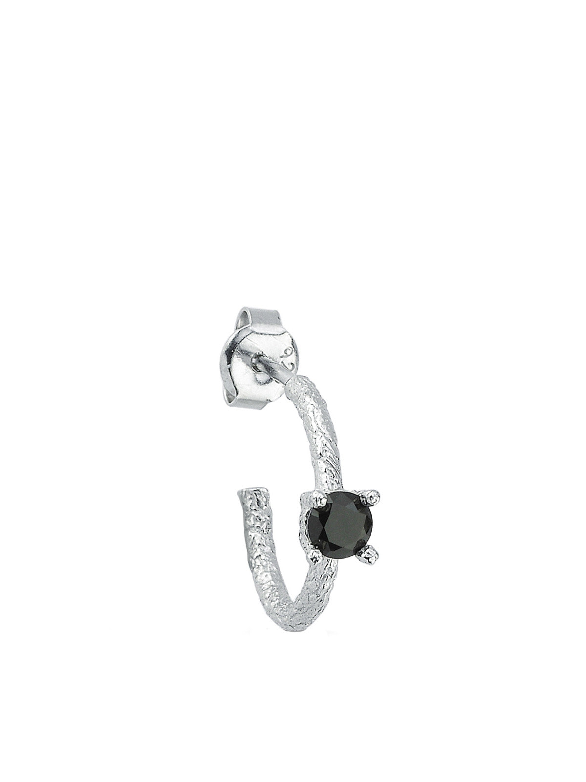 Bodhita - LITTLE MOKSHA BLACK SILVER EARRINGS