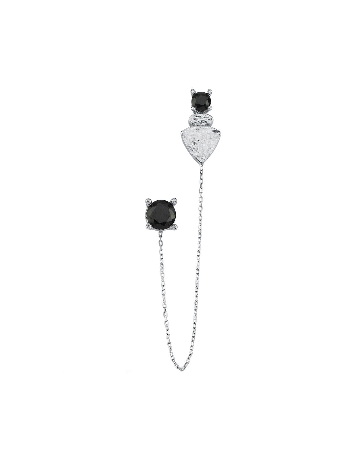 Bodhita - NADIA BLACK DUE SILVER EARRINGS