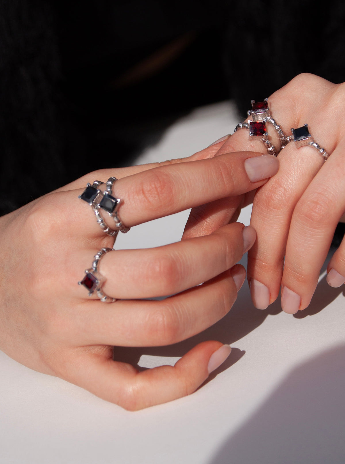 Bodhita - NOVA BLACK SILVER RING