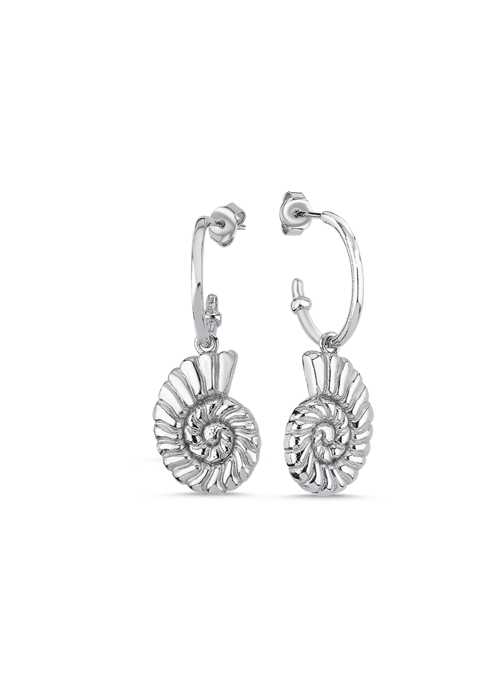 Bodhita - LITTLE AMONIT SILVER EARRINGS
