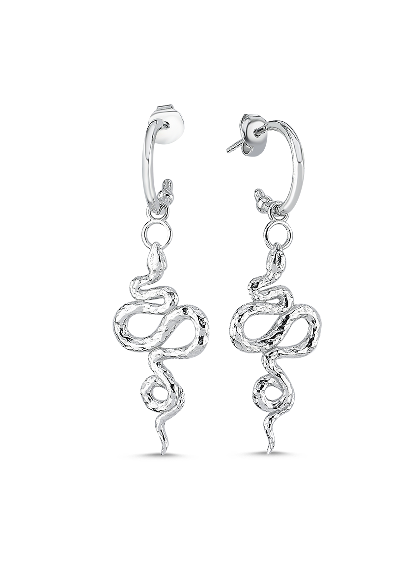 Bodhita - LITTLE NAGA SILVER EARRINGS